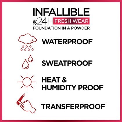 L'Oréal Paris Infallible 24H Fresh Wear Powder Foundation (Full Coverage & Waterproof)